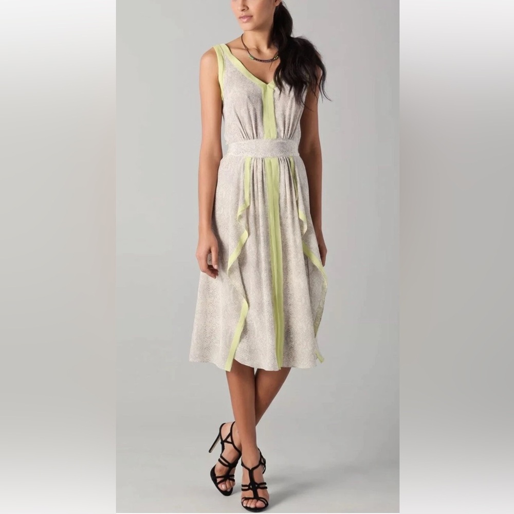 Rebecca Taylor Python Silk Midi Dress Size 12 NWT